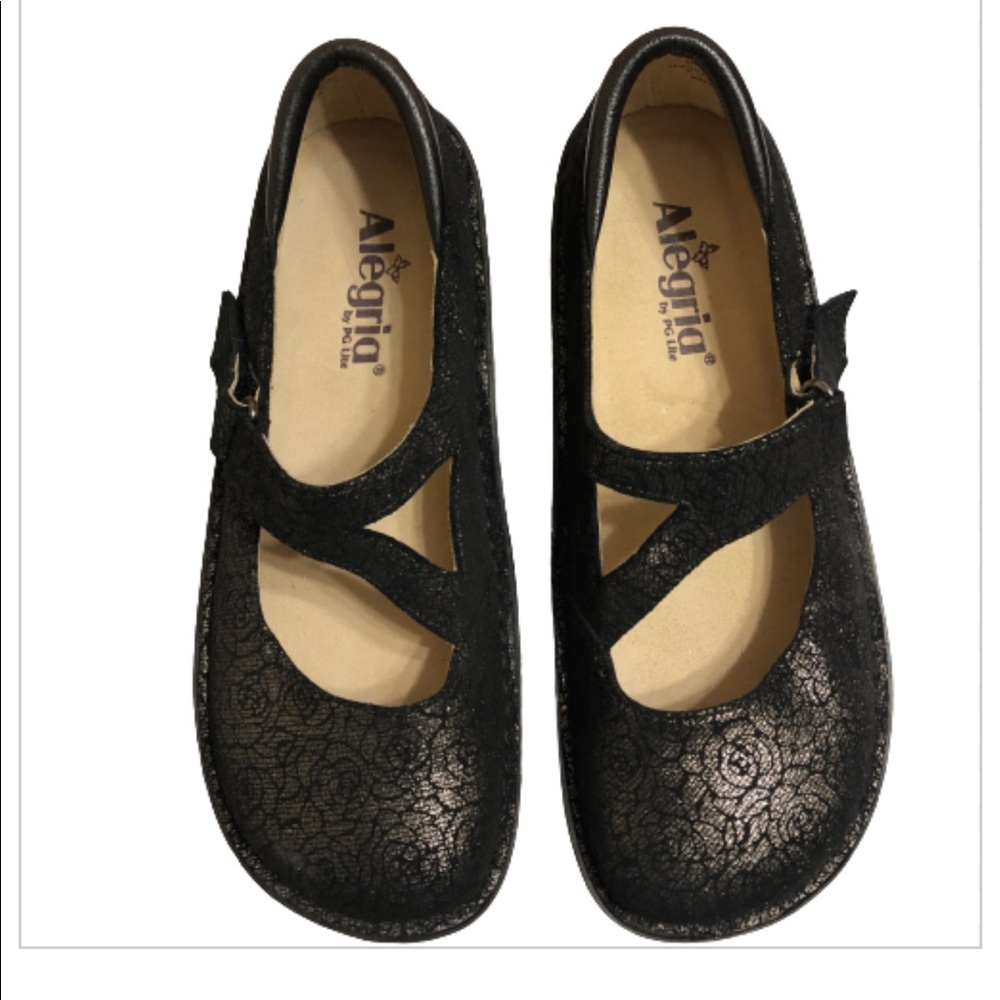 Alegria pewter florette clogs